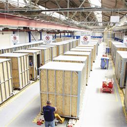 Steel-framed bathroom pod manufacture at Offsite Solutions' factory