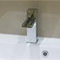 Square Chrome Waterfall Tap installed in Bathroom Pod
